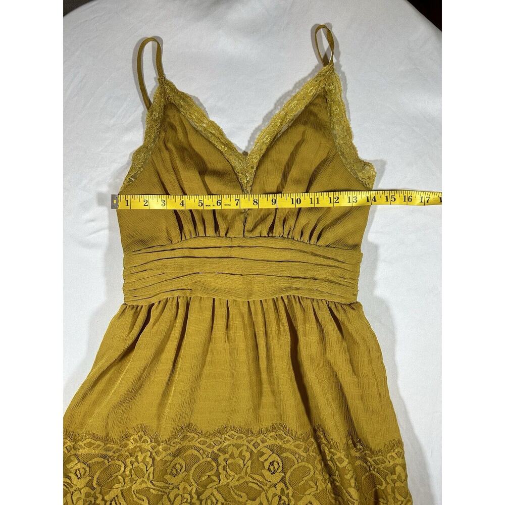 Moon River Lace Applique Sun Dress Womens Size XS Yellow Boho Gypsy Festival - Picture 9 of 11